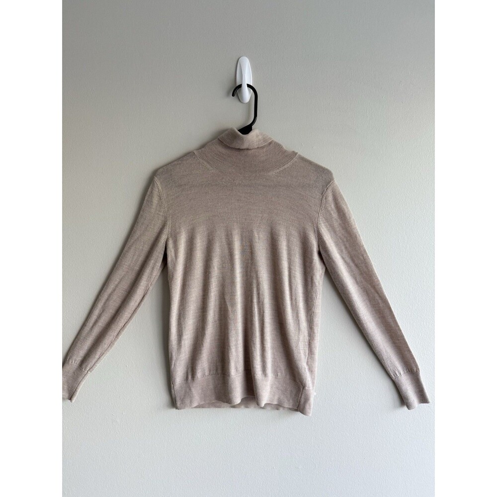 Banana Republic Beige Women’s Turtleneck Sweater 100% Merino Wool Size Small